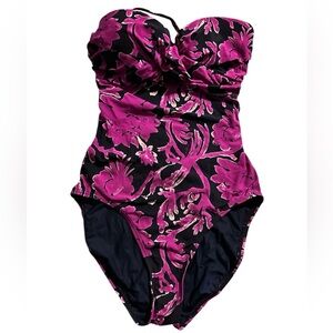 NWOT - Tory Burch Pink Floral One Piece Swimsuit - size XS